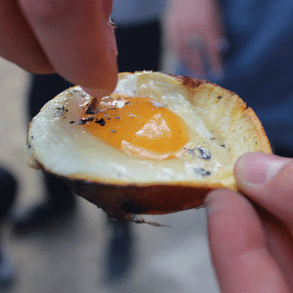Degustaciones Bushcraft huevo a la naraja