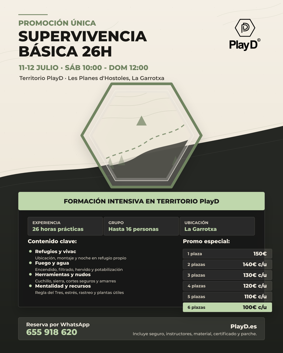 Promoción Aventura 26 horas 11 y 12 julio | Aprende Técnicas de Bushcraft y Naturaleza